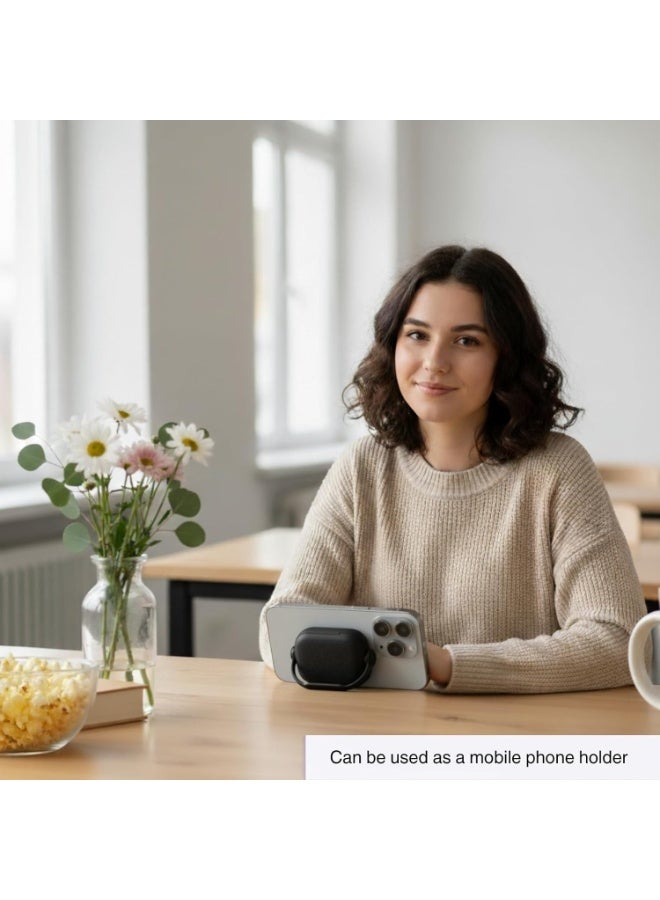 جراب AirPods Pro 3، غطاء قفل أمان لسماعات Apple AirPods Pro 3 2025 مع حامل للهاتف وسلسلة مفاتيح، جراب واقٍ مقاوم للصدمات والخدوش للرجال والنساء - (أسود) - Image 2